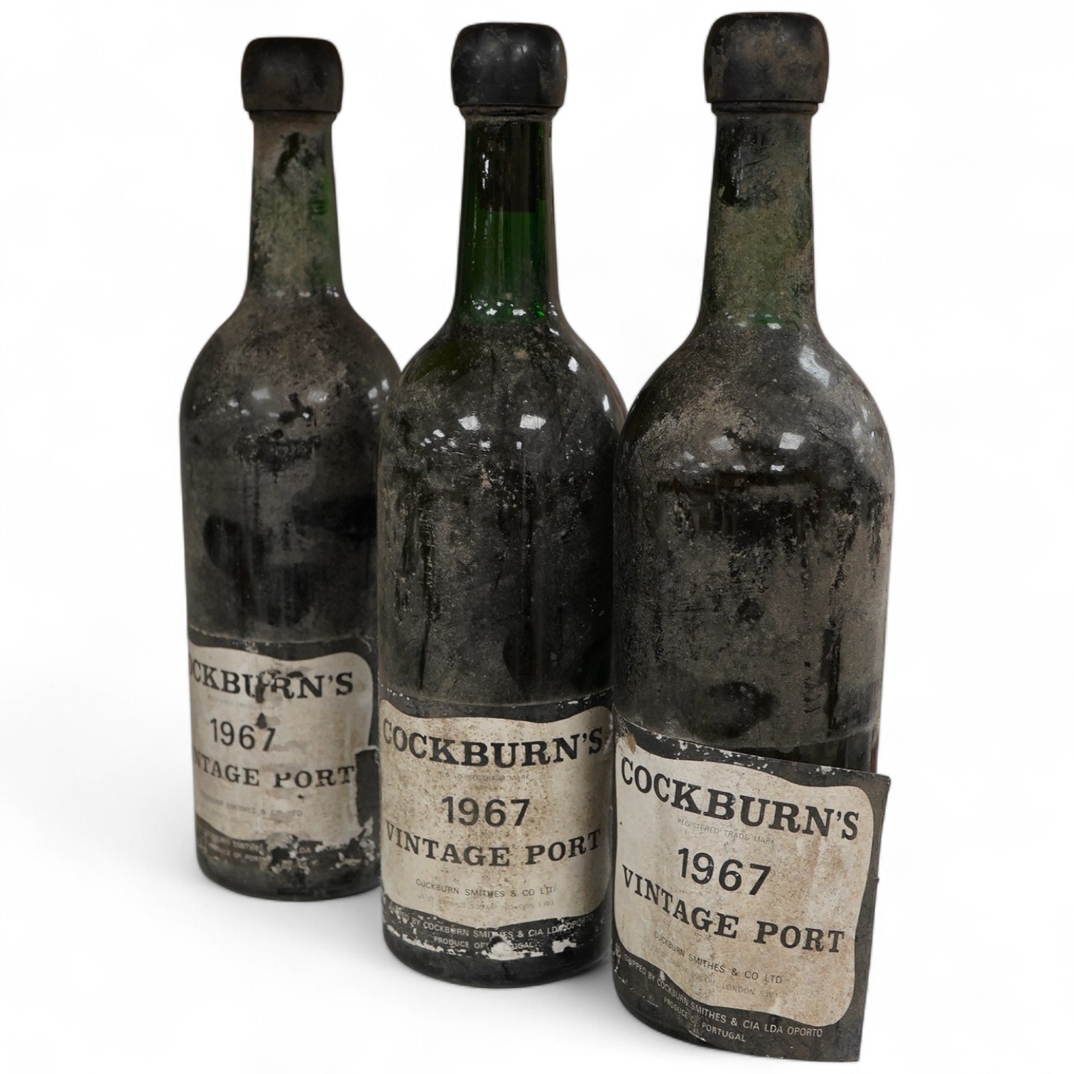 Three bottles of Cockburns 1967 vintage Port